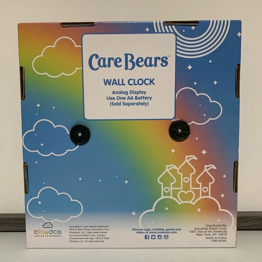 Care Bears Accutime Analog Wall Clock-New in Box